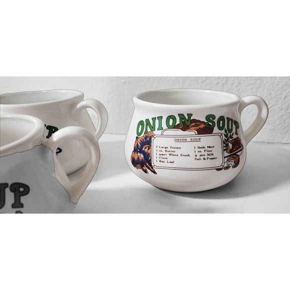3 x Vintage 1970s Ceramic Soup Mugs - Picture 2 of 6